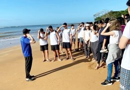 Estudantes da 2ª série do Ensino exploram ecossistemas costeiras e conservação marinha. Fotos: Divulgação.